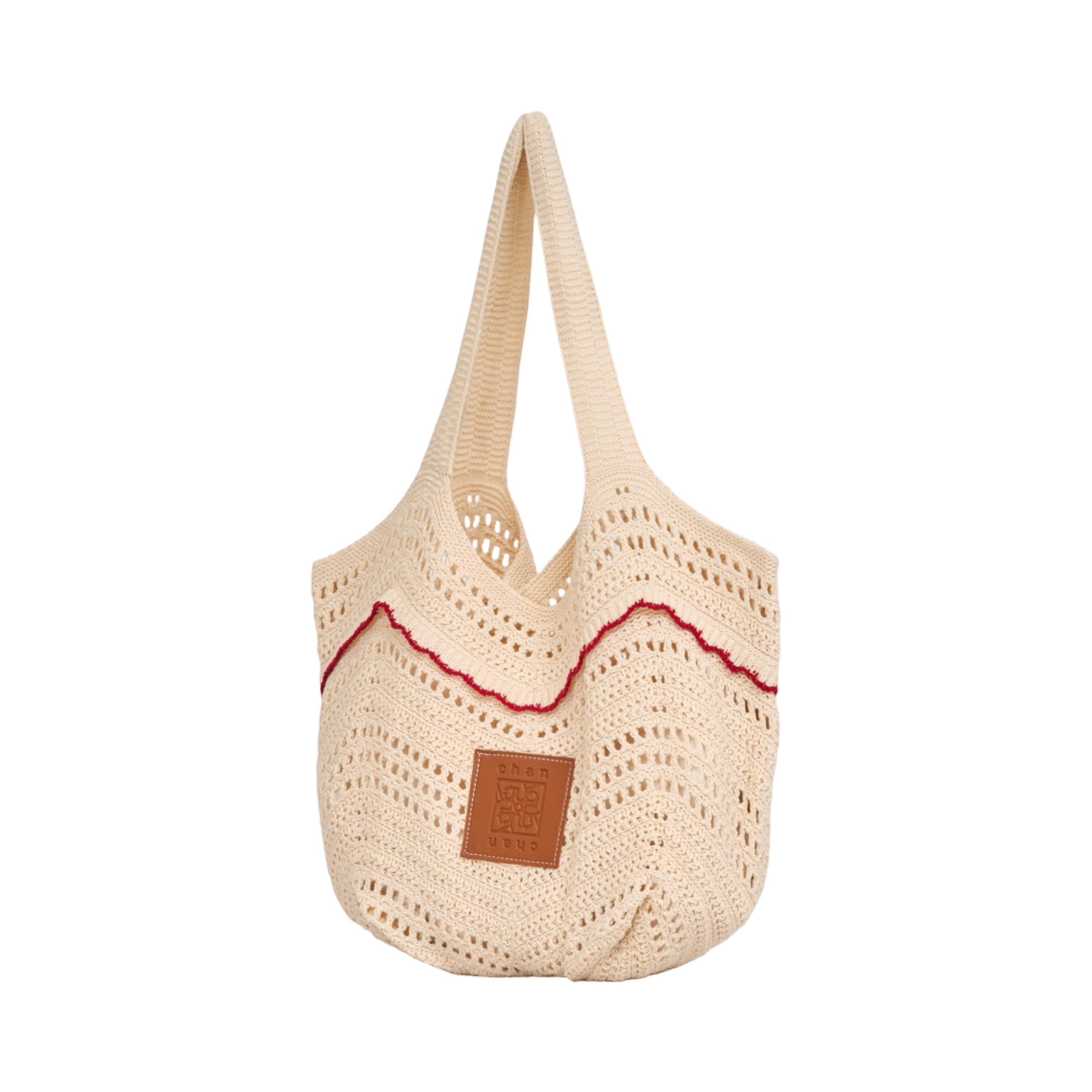 Knitted Tote Bag - Beige