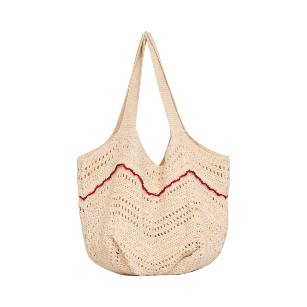 Knitted Tote Bag - Beige