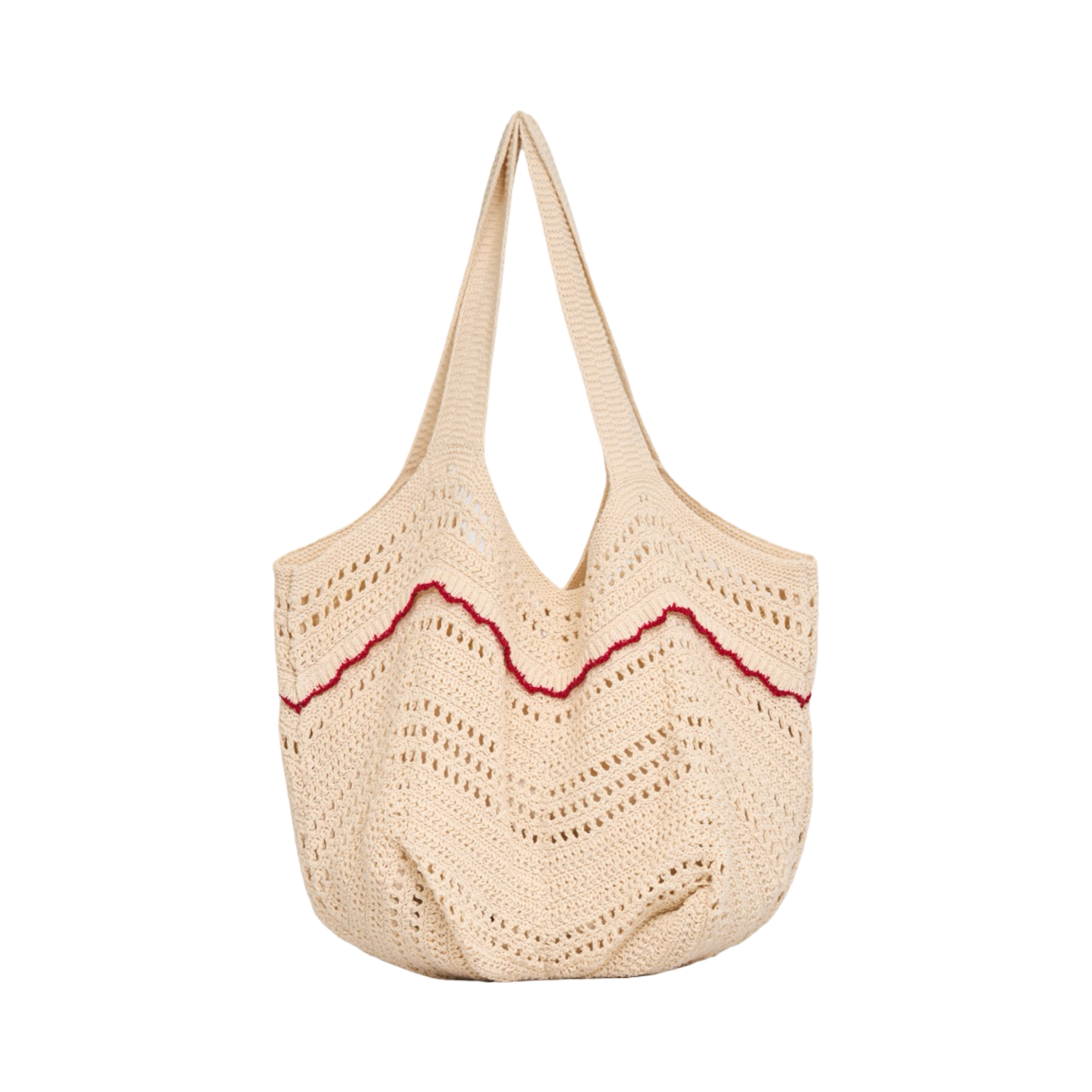 Knitted Tote Bag - Beige