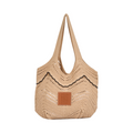Knitted Tote Bag - Brown