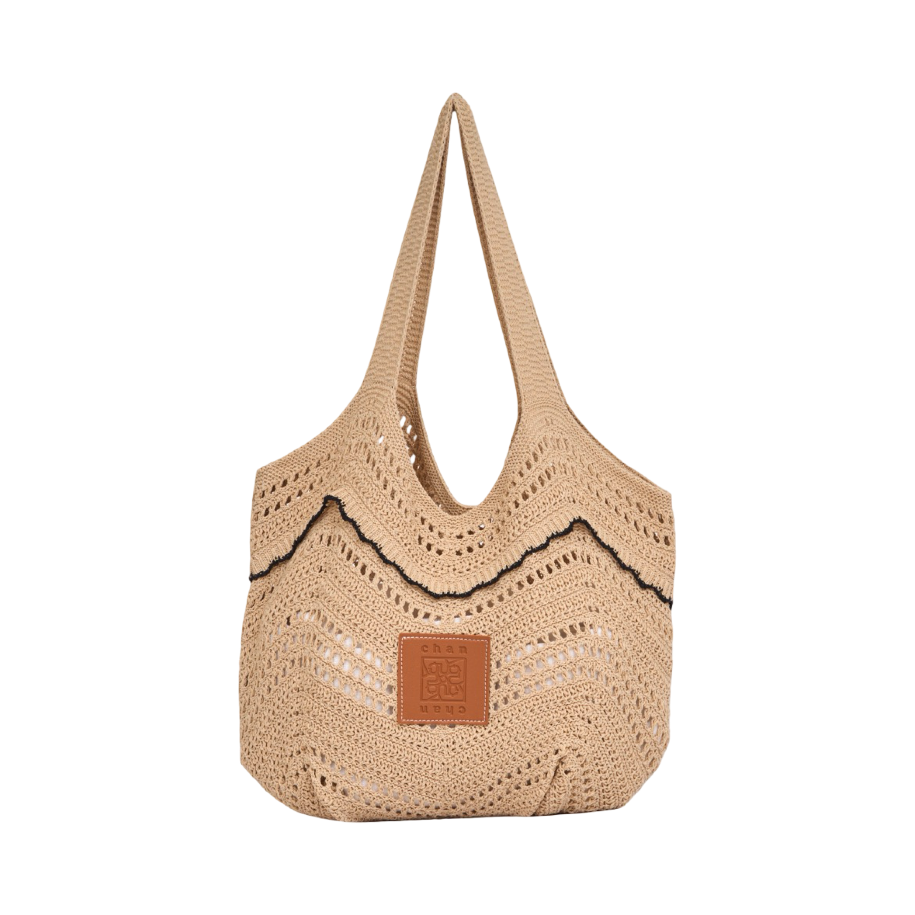 Knitted Tote Bag - Brown