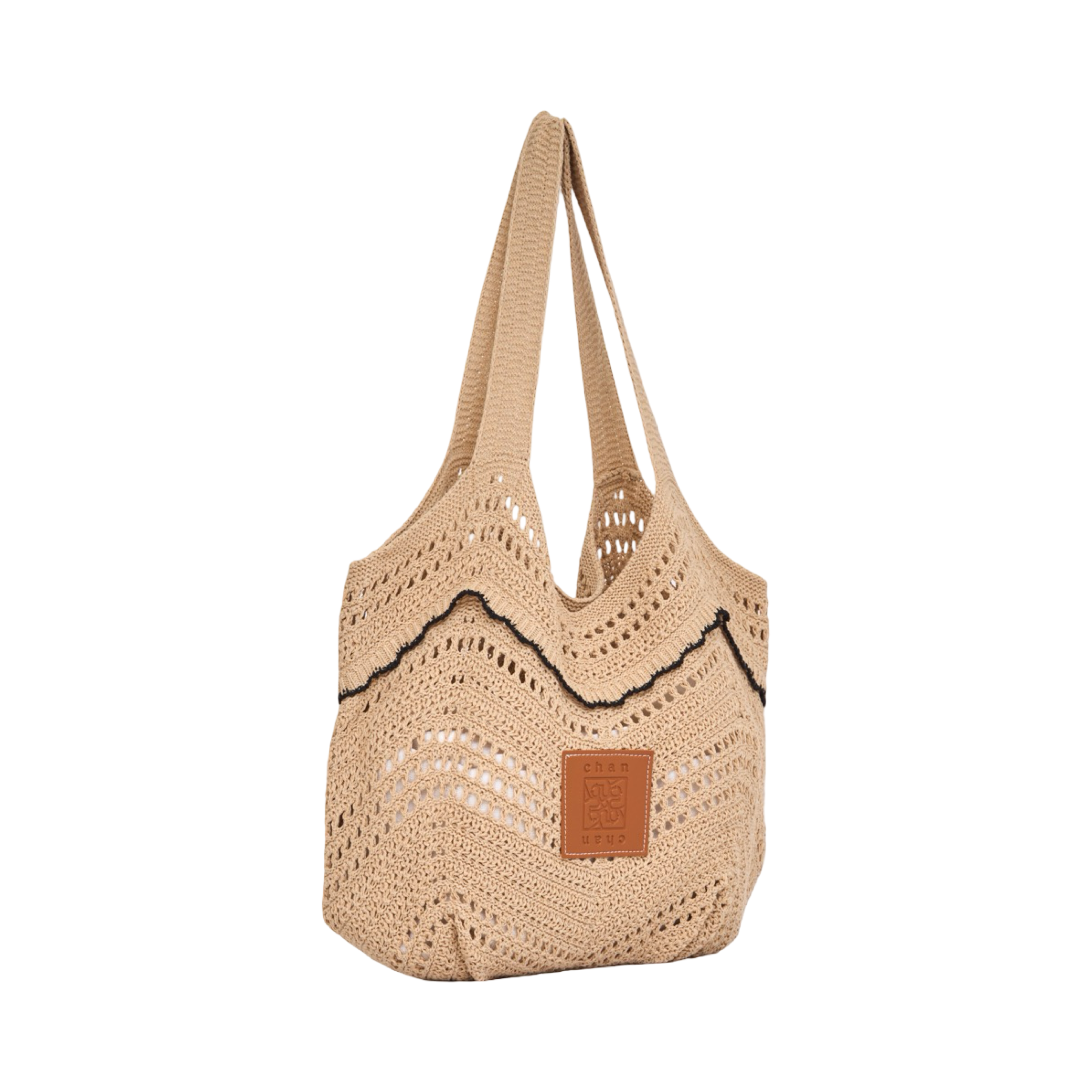 Knitted Tote Bag - Brown