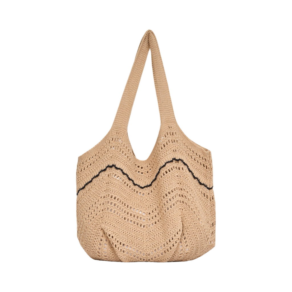Knitted Tote Bag - Brown