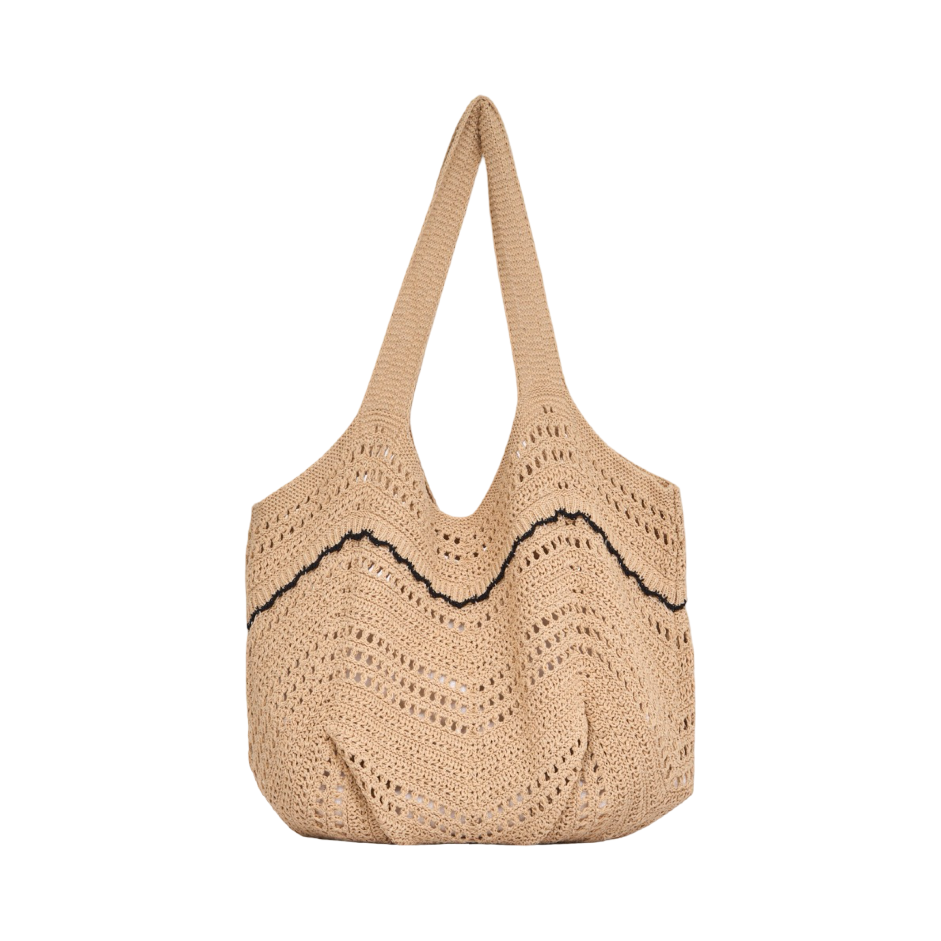 Knitted Tote Bag - Brown