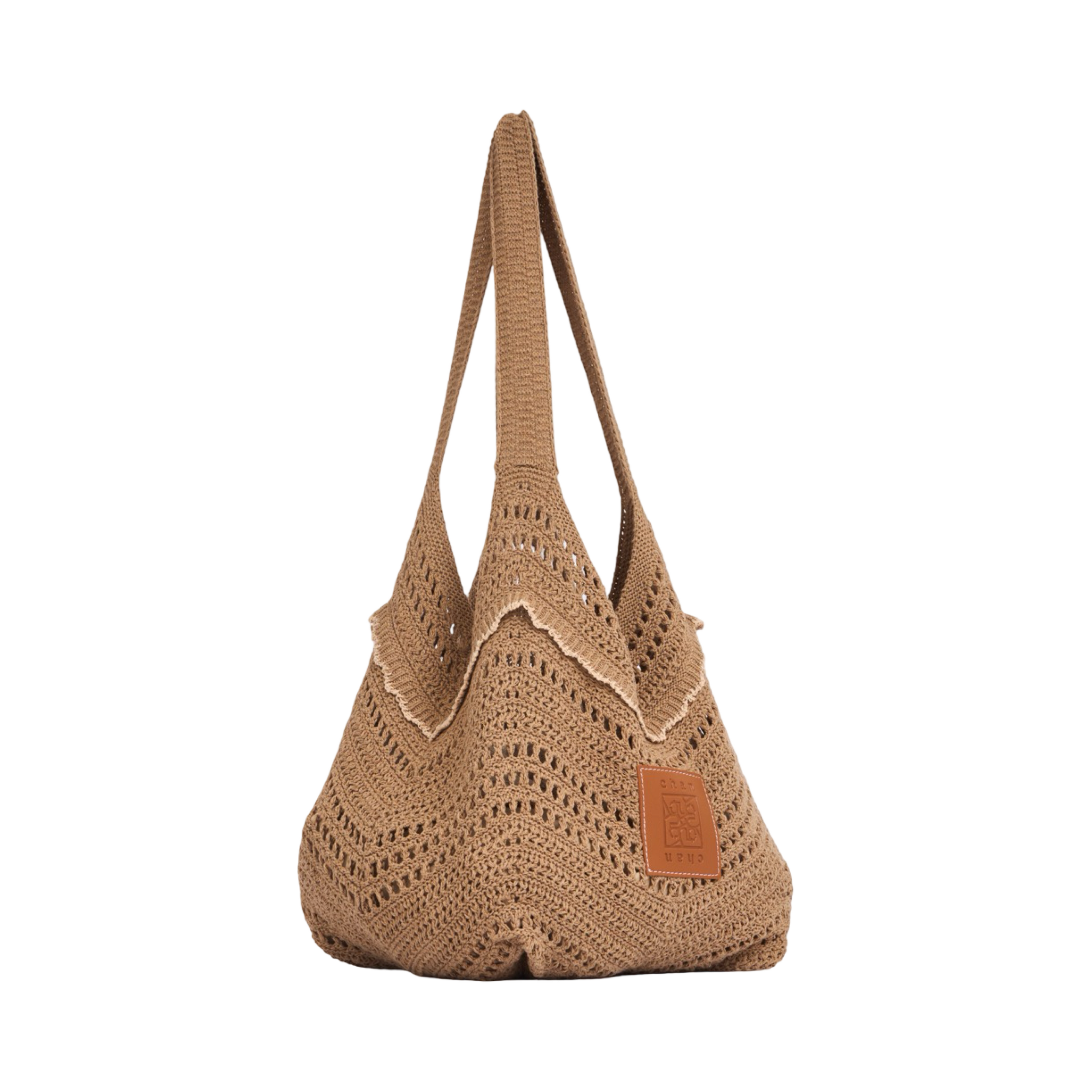Knitted Tote Bag – Wood Brown