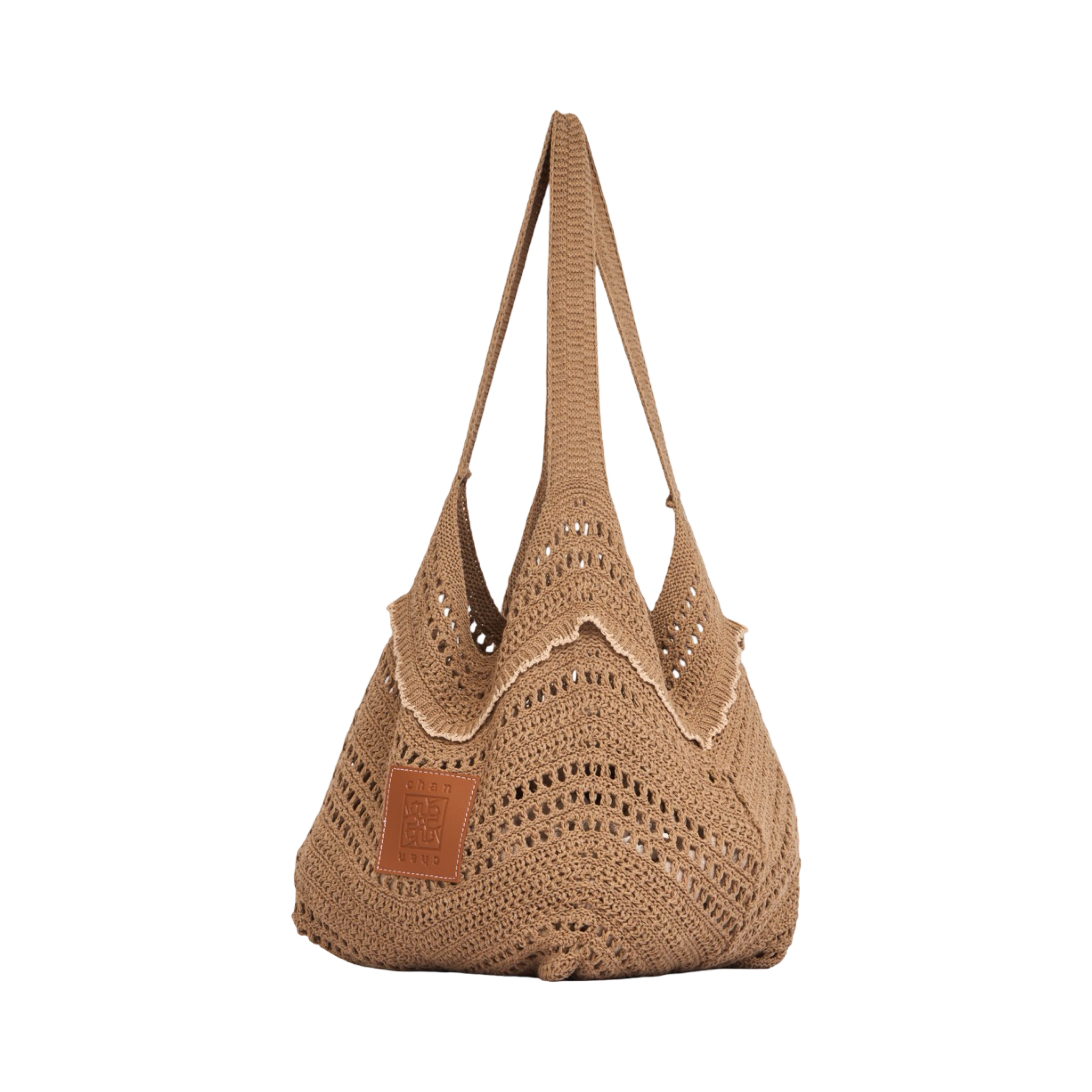 Knitted Tote Bag – Wood Brown