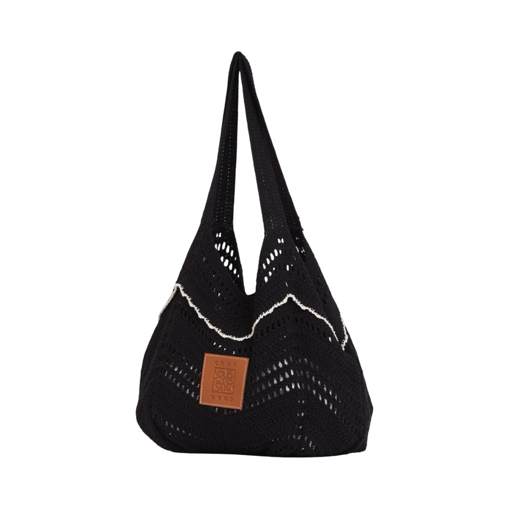 Knitted Tote Bag – Black