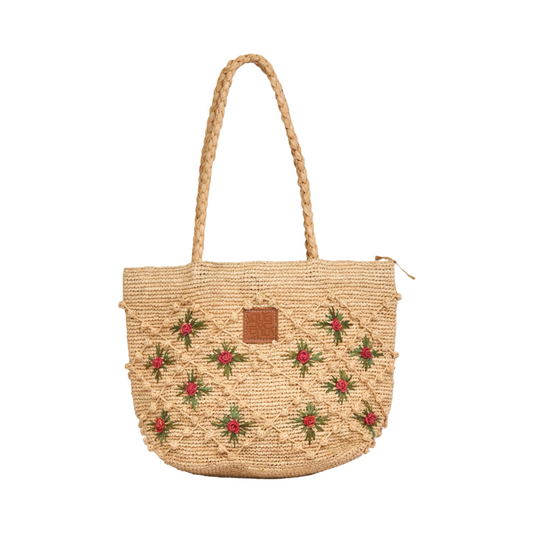 Everyday Earth – Floral Basket Tote Bag – Brown
