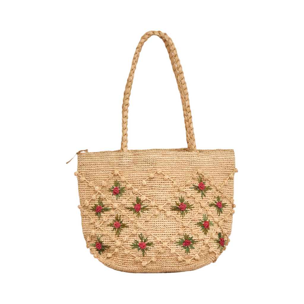 Everyday Earth – Floral Basket Tote Bag – Brown