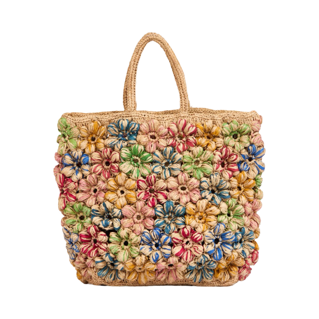 Everyday Floral Straw Tote Bag - Multicolor