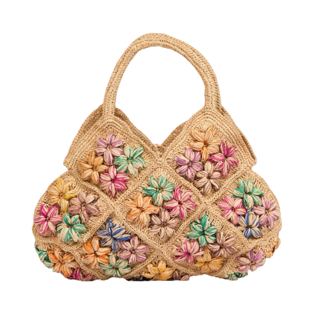 Everyday Floral Straw Tote Bag - Multicolor