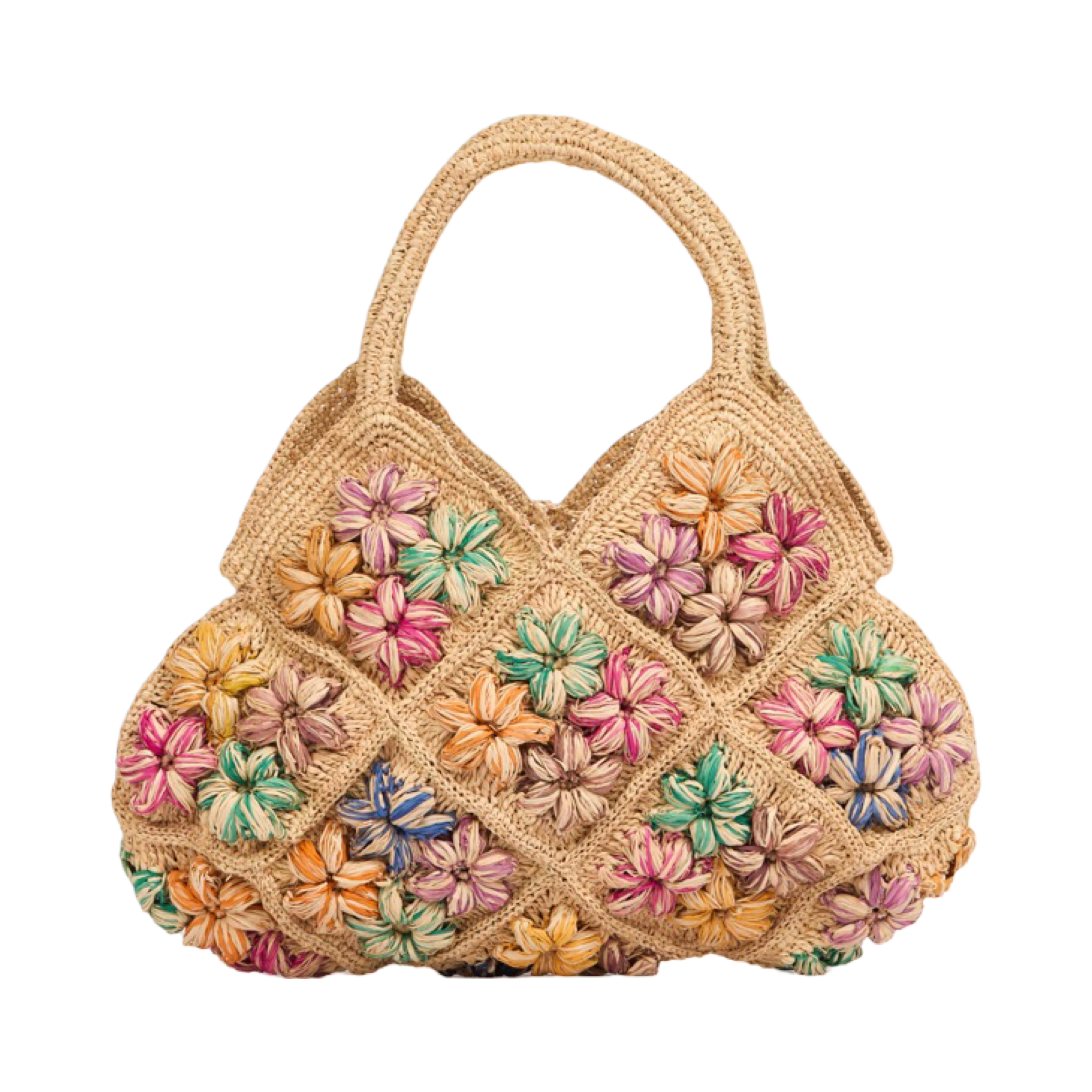 Everyday Floral Straw Tote Bag - Multicolor