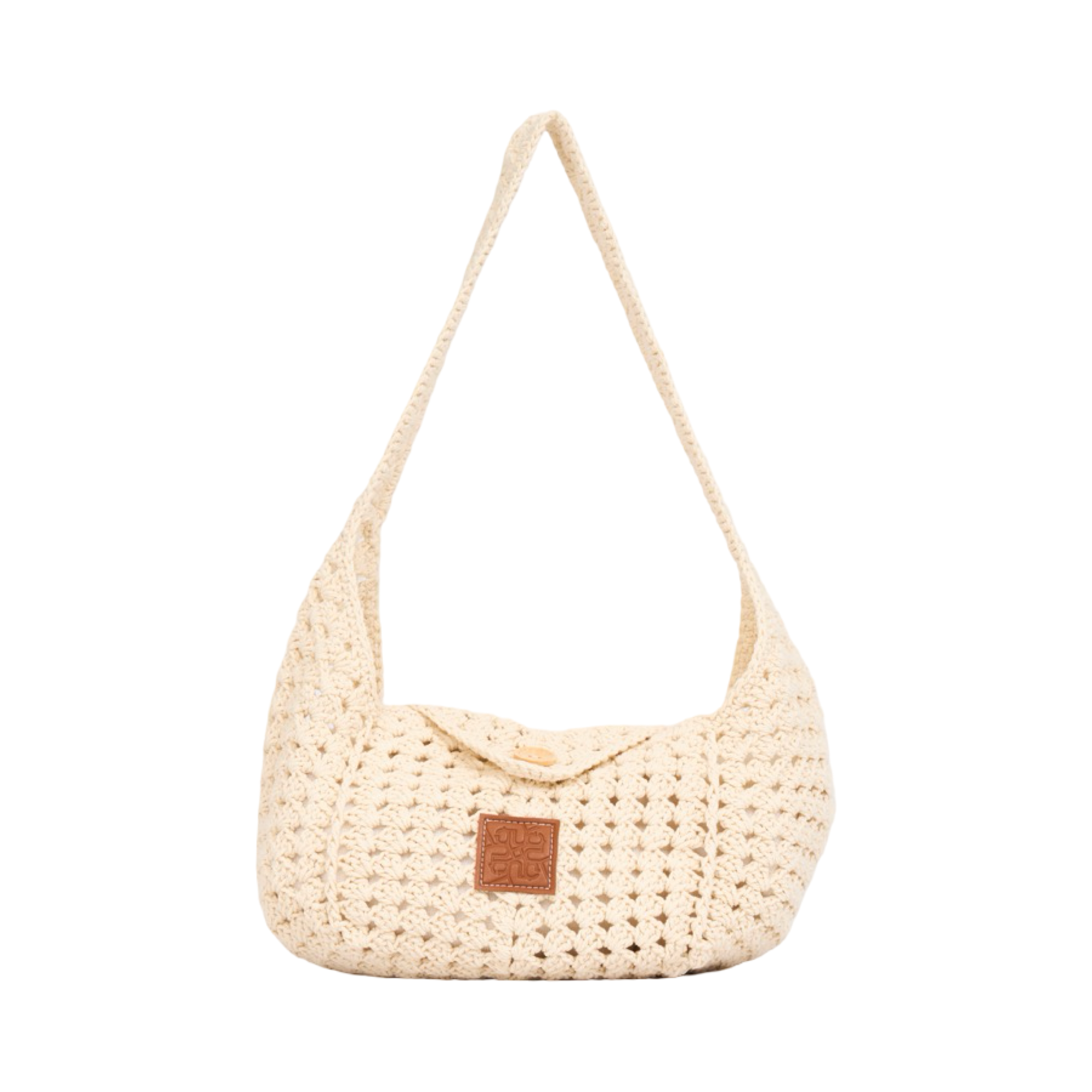 Knitted Hobo Bag - Beige