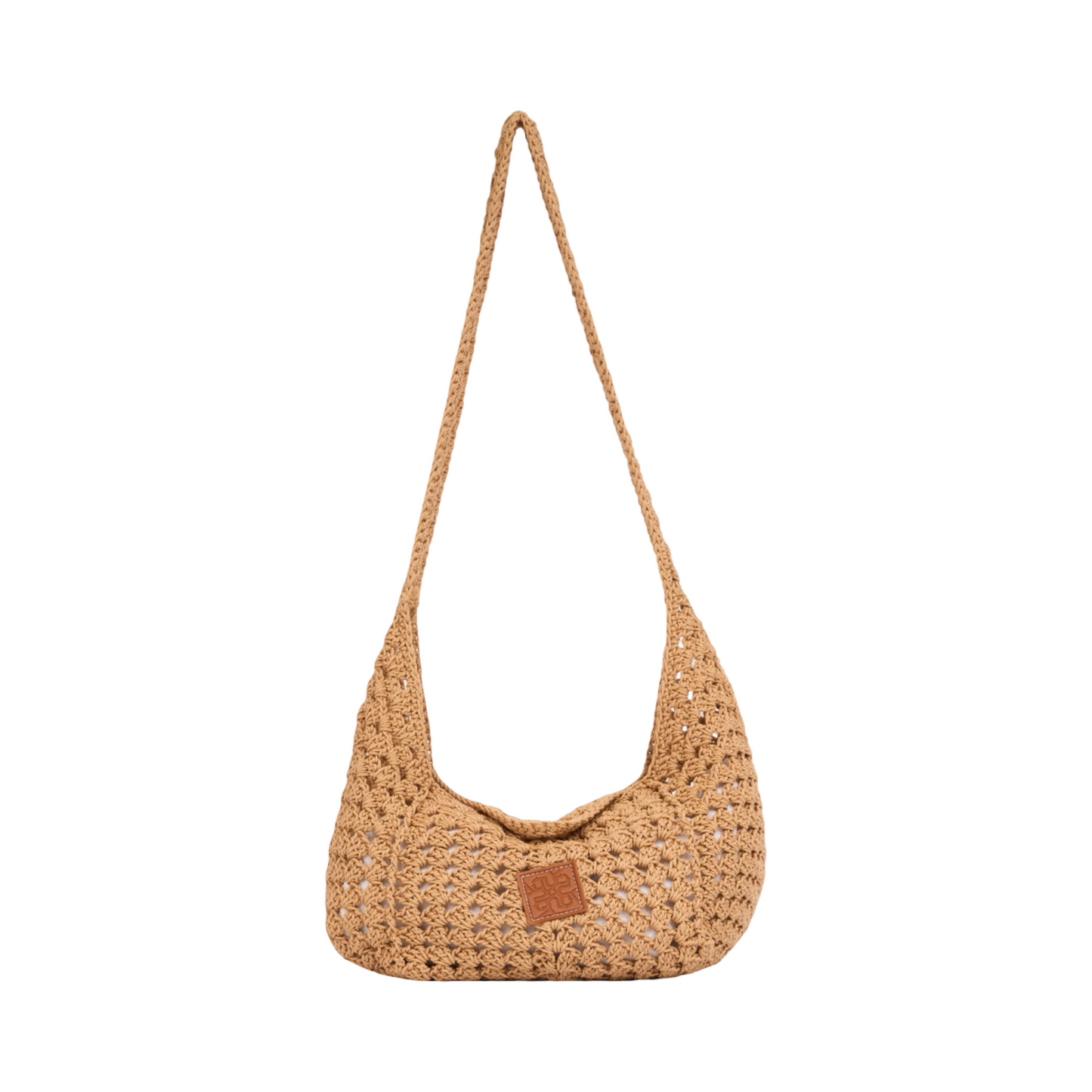 Knitted Hobo Bag - Brown