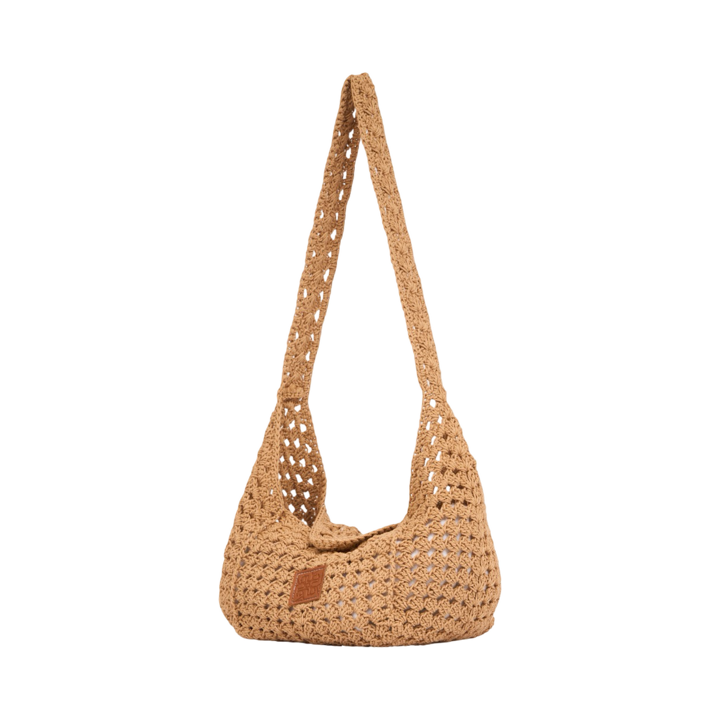 Knitted Hobo Bag - Brown
