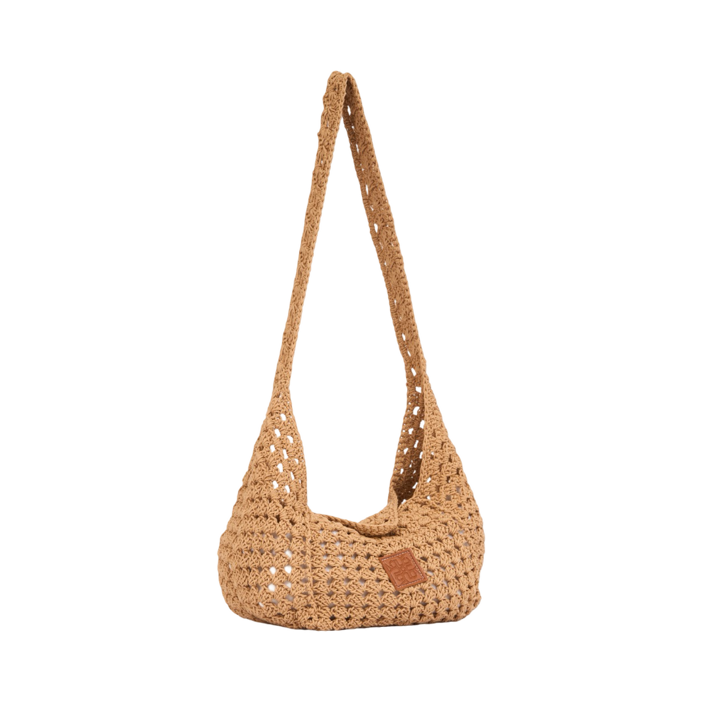 Knitted Hobo Bag - Brown