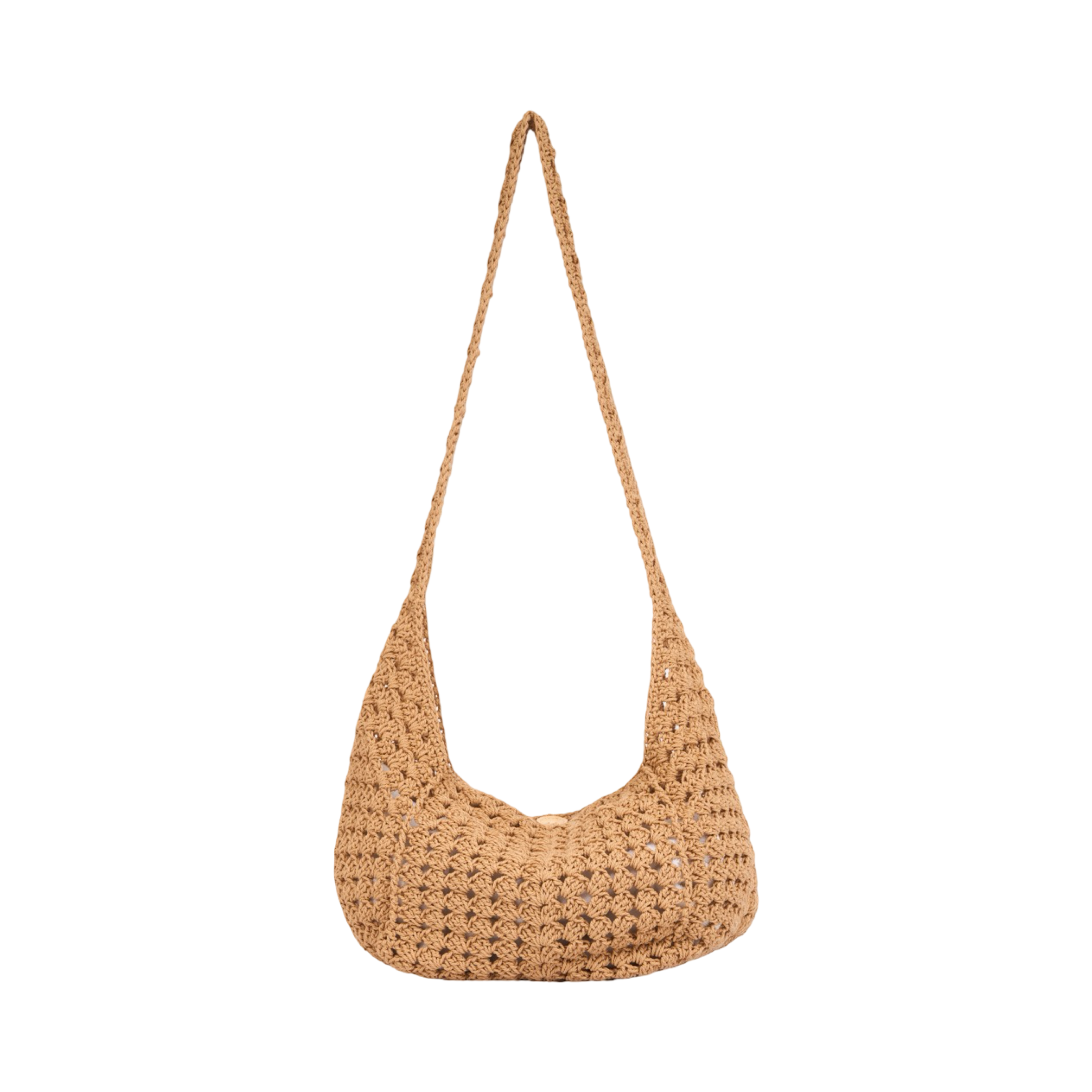 Knitted Hobo Bag - Brown