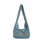 Knitted Hobo Bag - Blue
