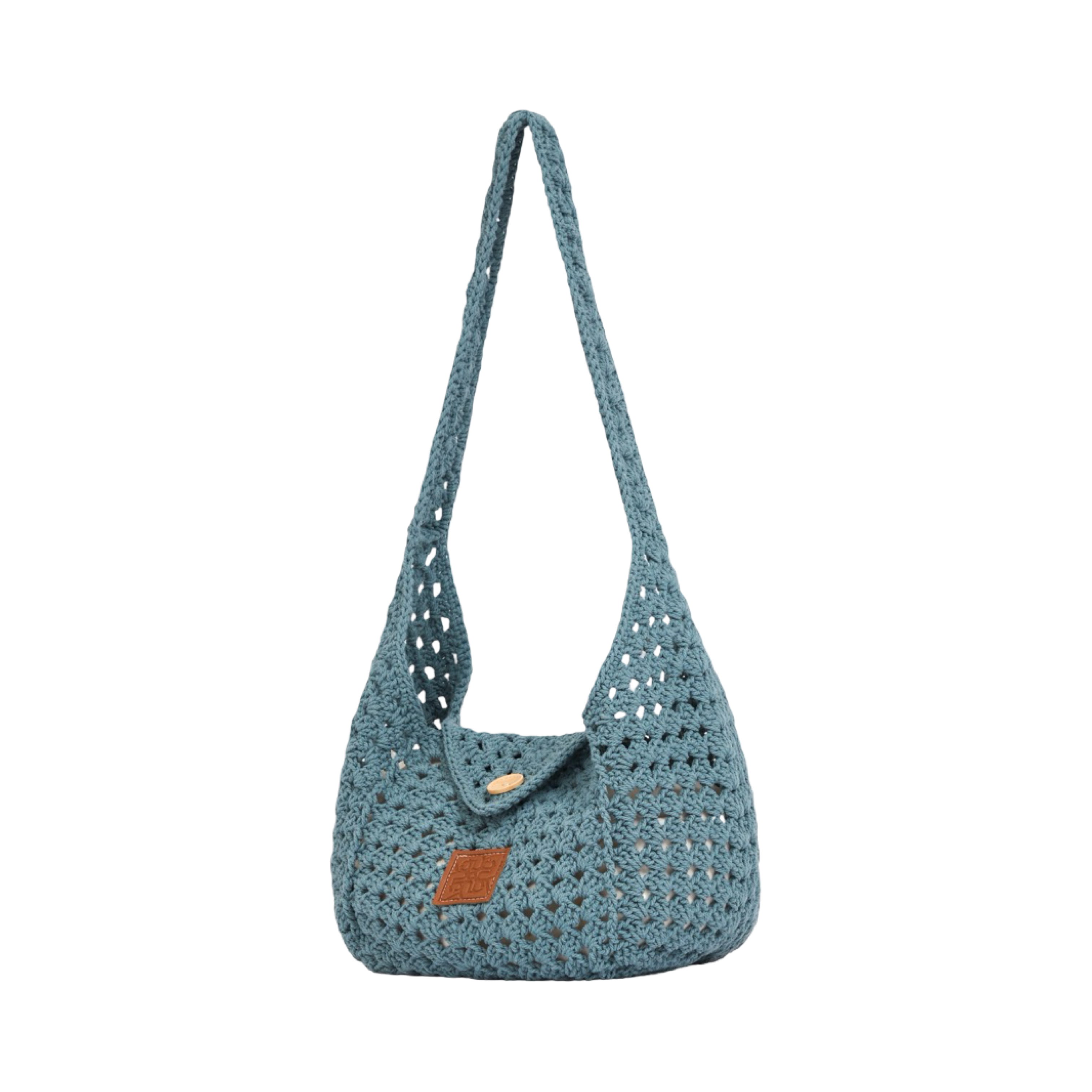Knitted Hobo Bag - Blue