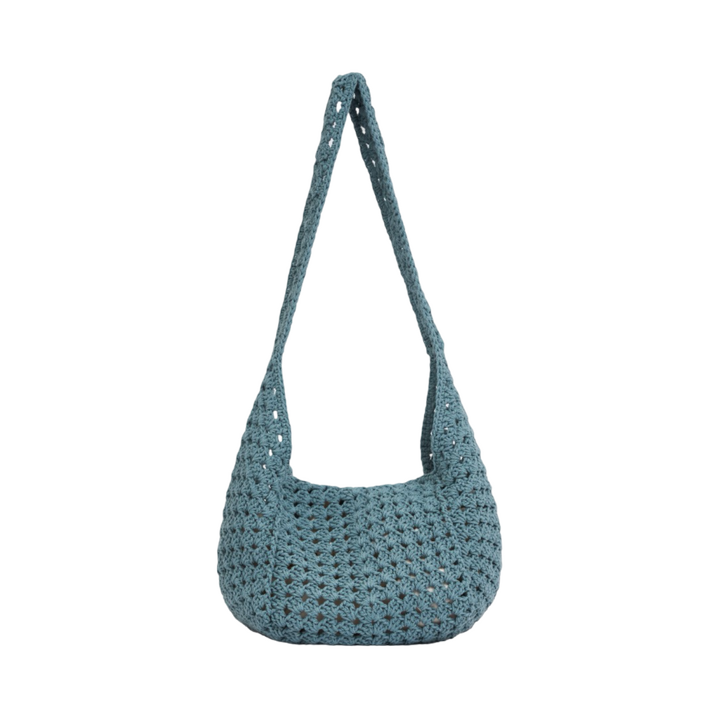 Knitted Hobo Bag - Blue