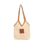 Everyday Earth – Two–Tone Knitted Tote Bag – Beige