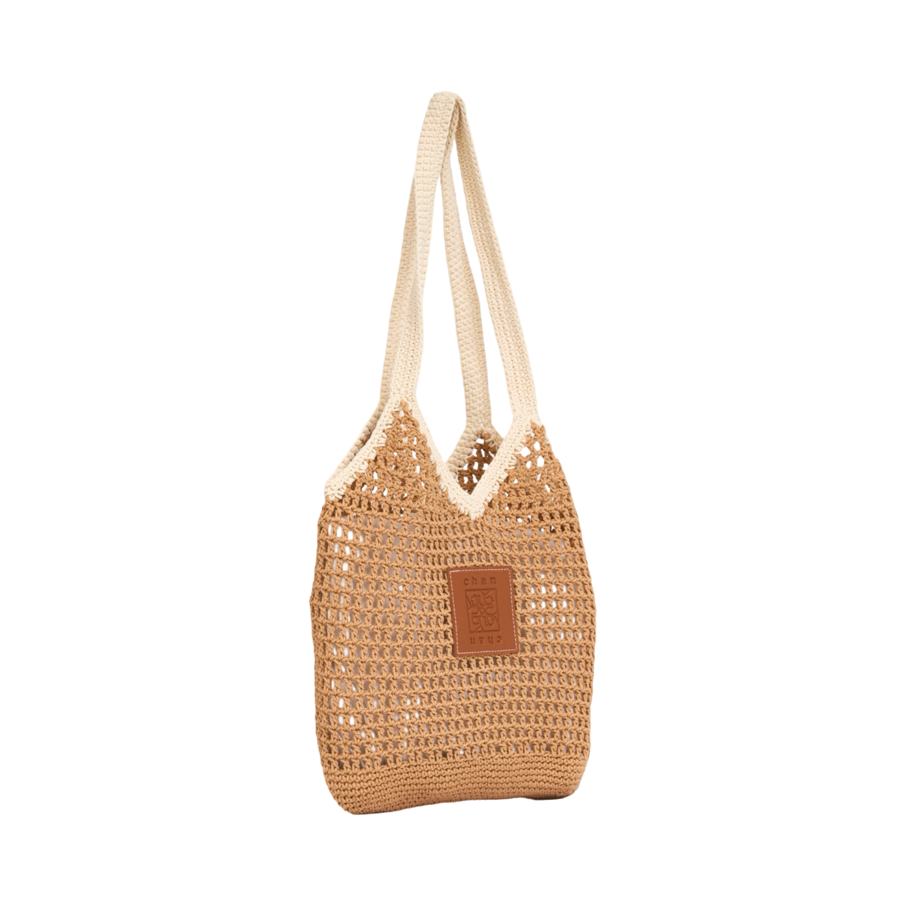Everyday Earth – Two–Tone Knitted Tote Bag – Brown