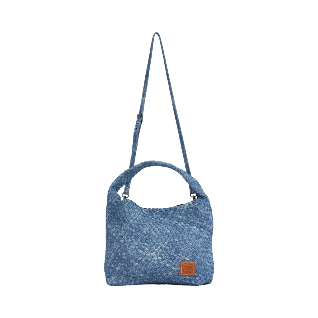 Midnight Weave – Denim Crossbody Bag L – Washed