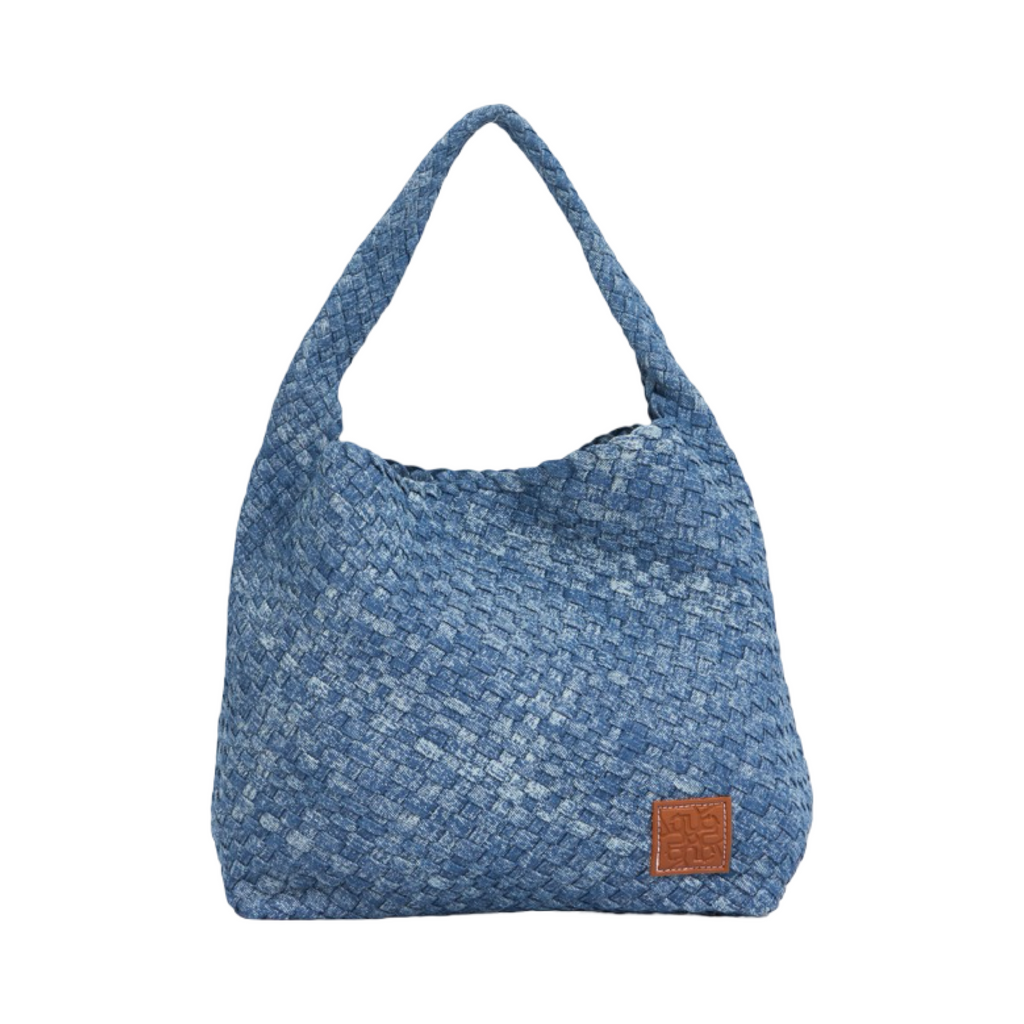 Midnight Weave – Denim Crossbody Bag L – Washed