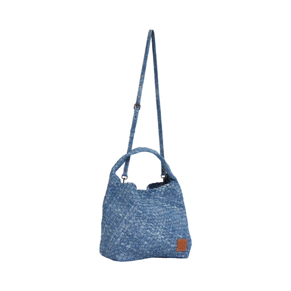 Midnight Weave – Denim Crossbody Bag L – Washed
