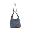Midnight Weave – Denim Crossbody Bag L – Dark