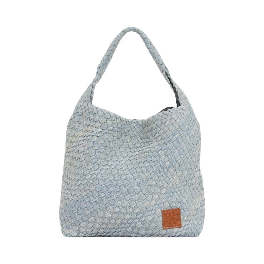 Midnight Weave – Denim Crossbody Bag L - Light