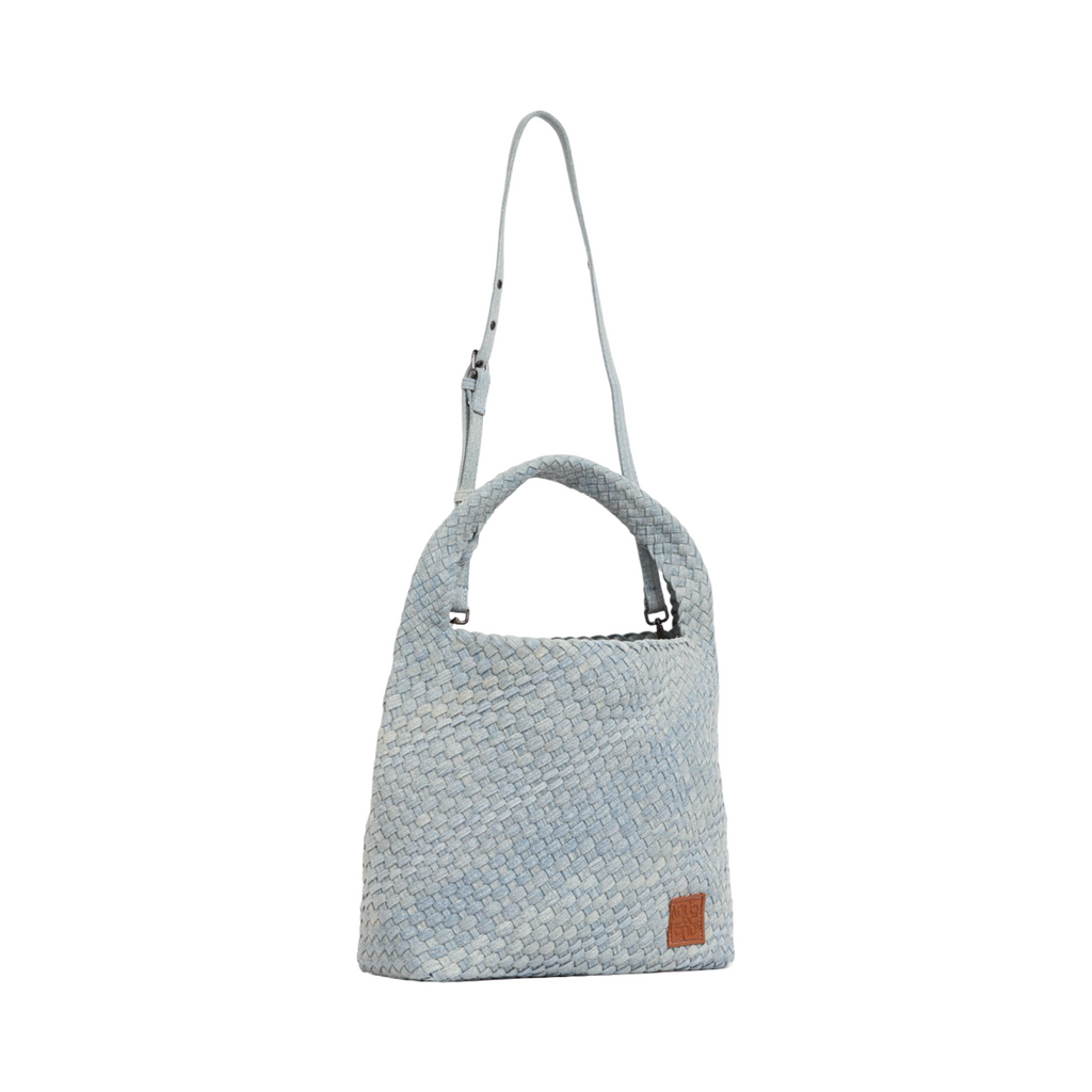 Midnight Weave – Denim Crossbody Bag L - Light