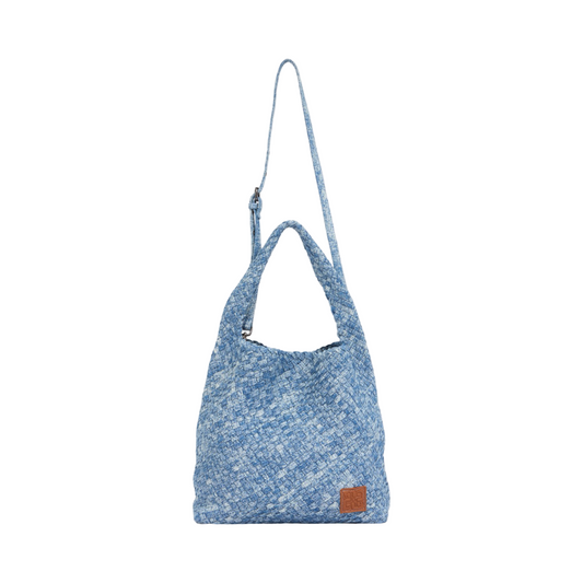 Midnight Weave – Denim Crossbody Bag L – Super Fade
