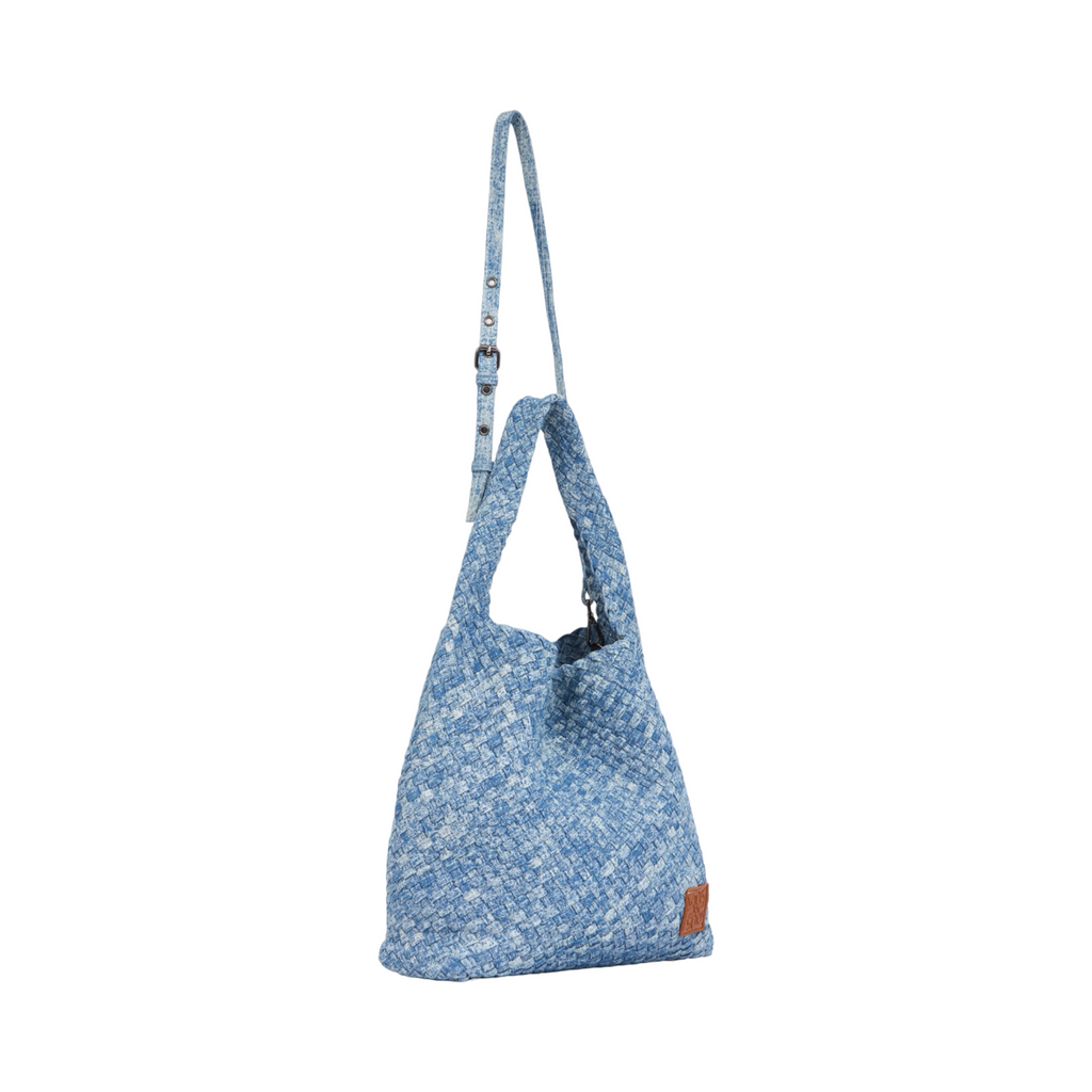 Midnight Weave – Denim Crossbody Bag L – Super Fade