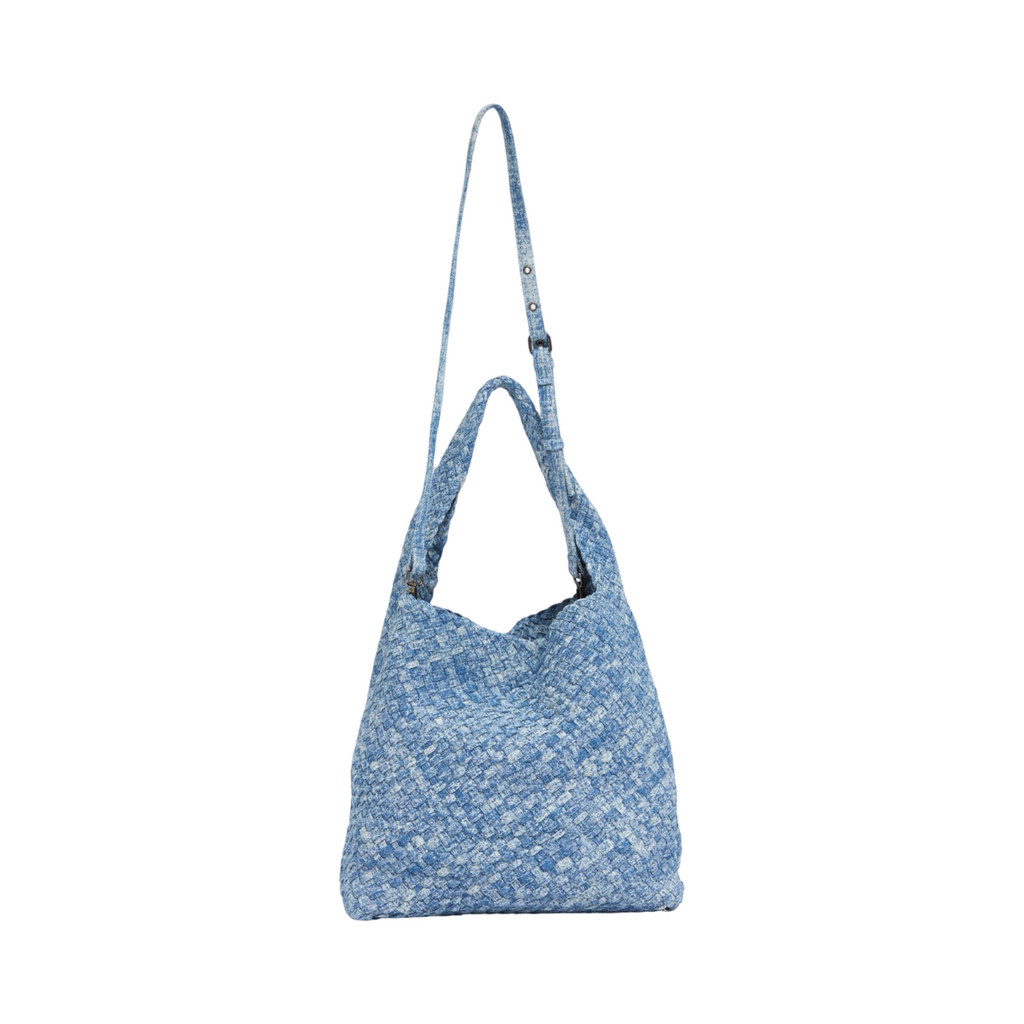 Midnight Weave – Denim Crossbody Bag L – Super Fade