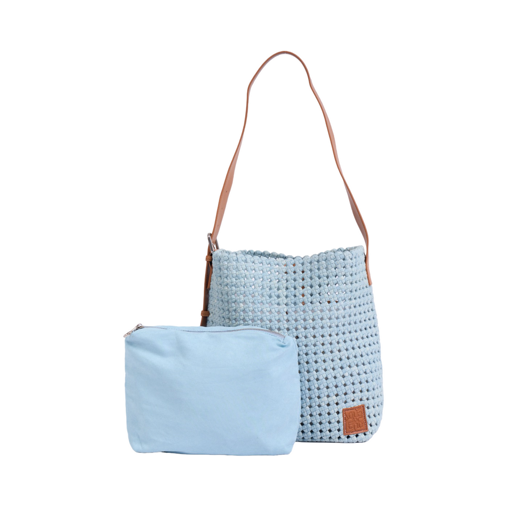 The Blue Nomad - Drift Denim Tote L - Sky Blue