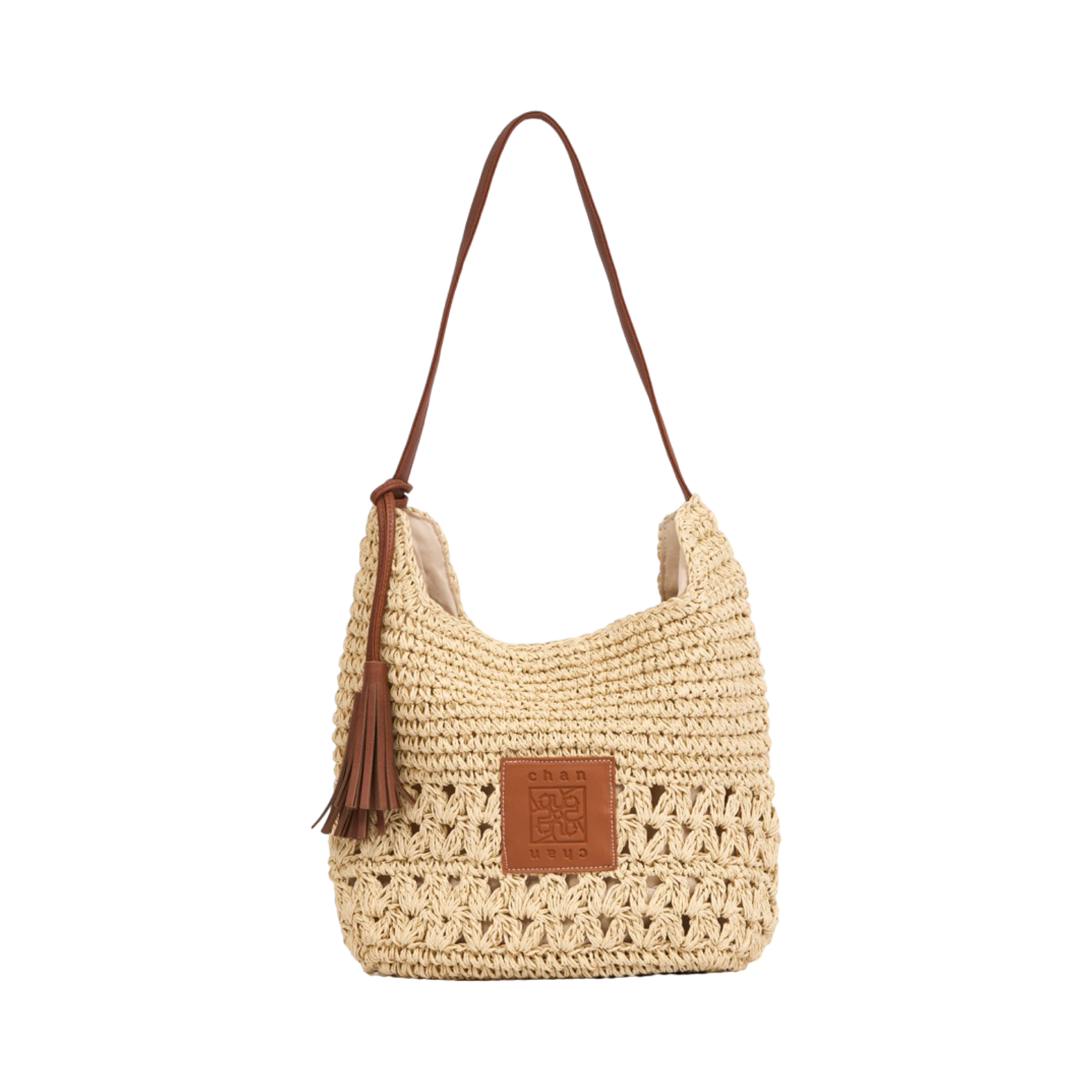 Everyday Earth – Straw Tote with Tassels – Beige