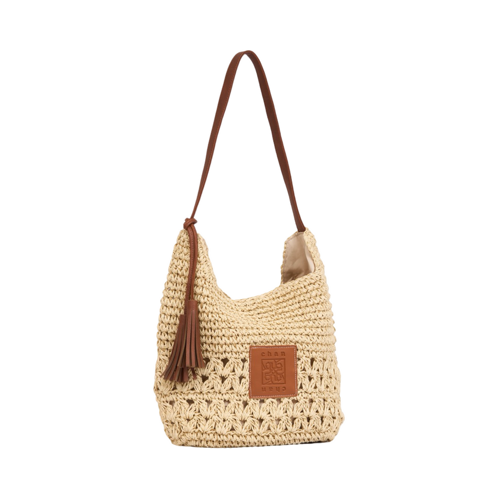 Everyday Earth – Straw Tote with Tassels – Beige