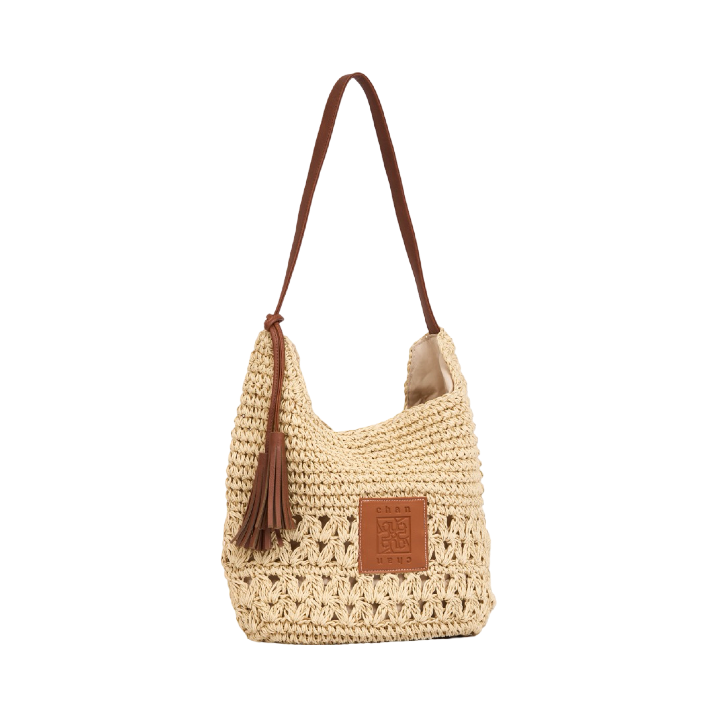 Everyday Earth – Straw Tote with Tassels – Beige