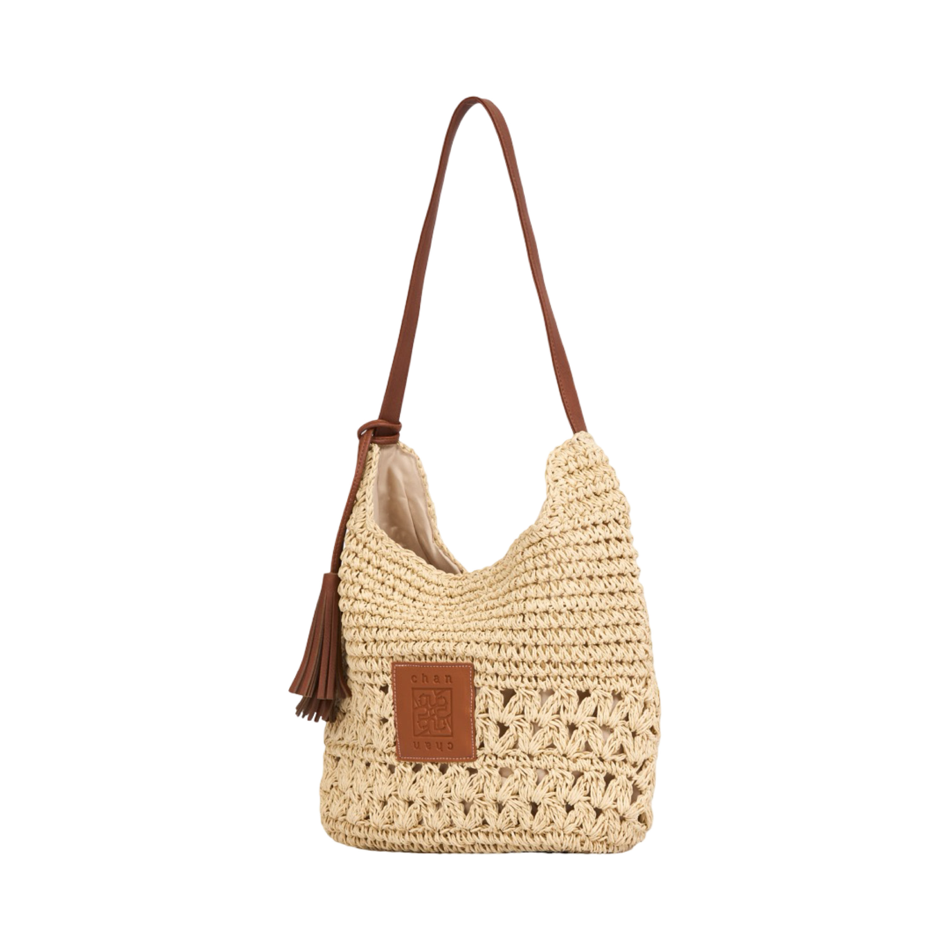 Everyday Earth – Straw Tote with Tassels – Beige