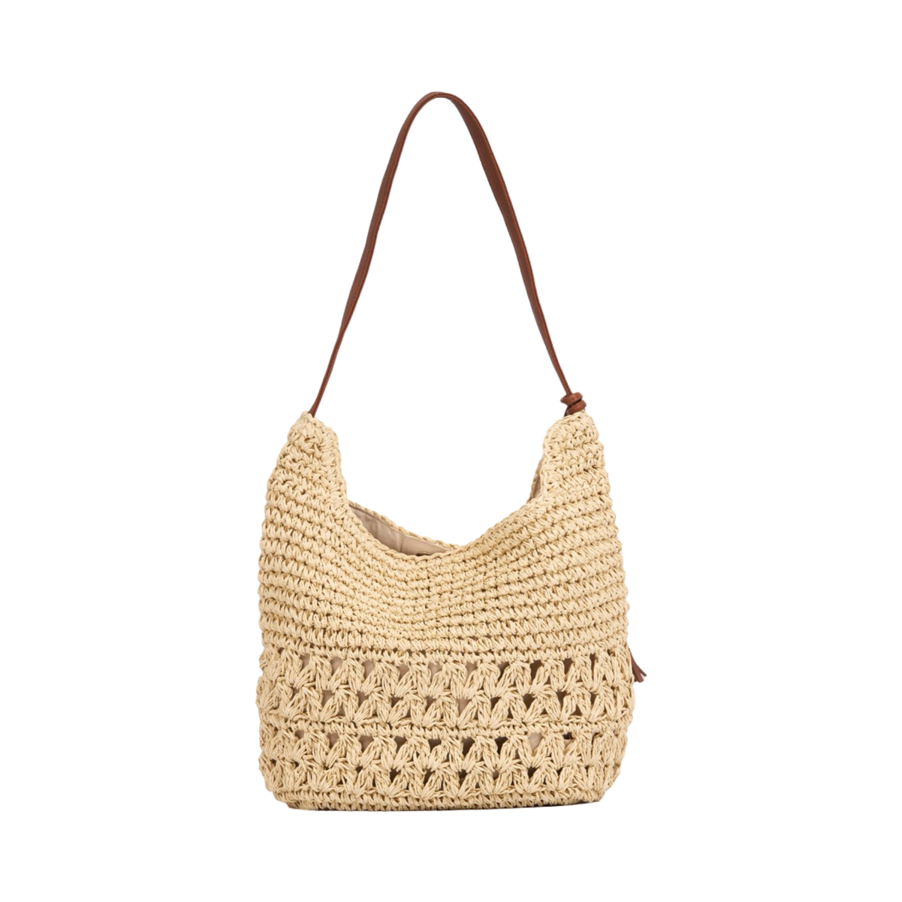Everyday Earth – Straw Tote with Tassels – Beige