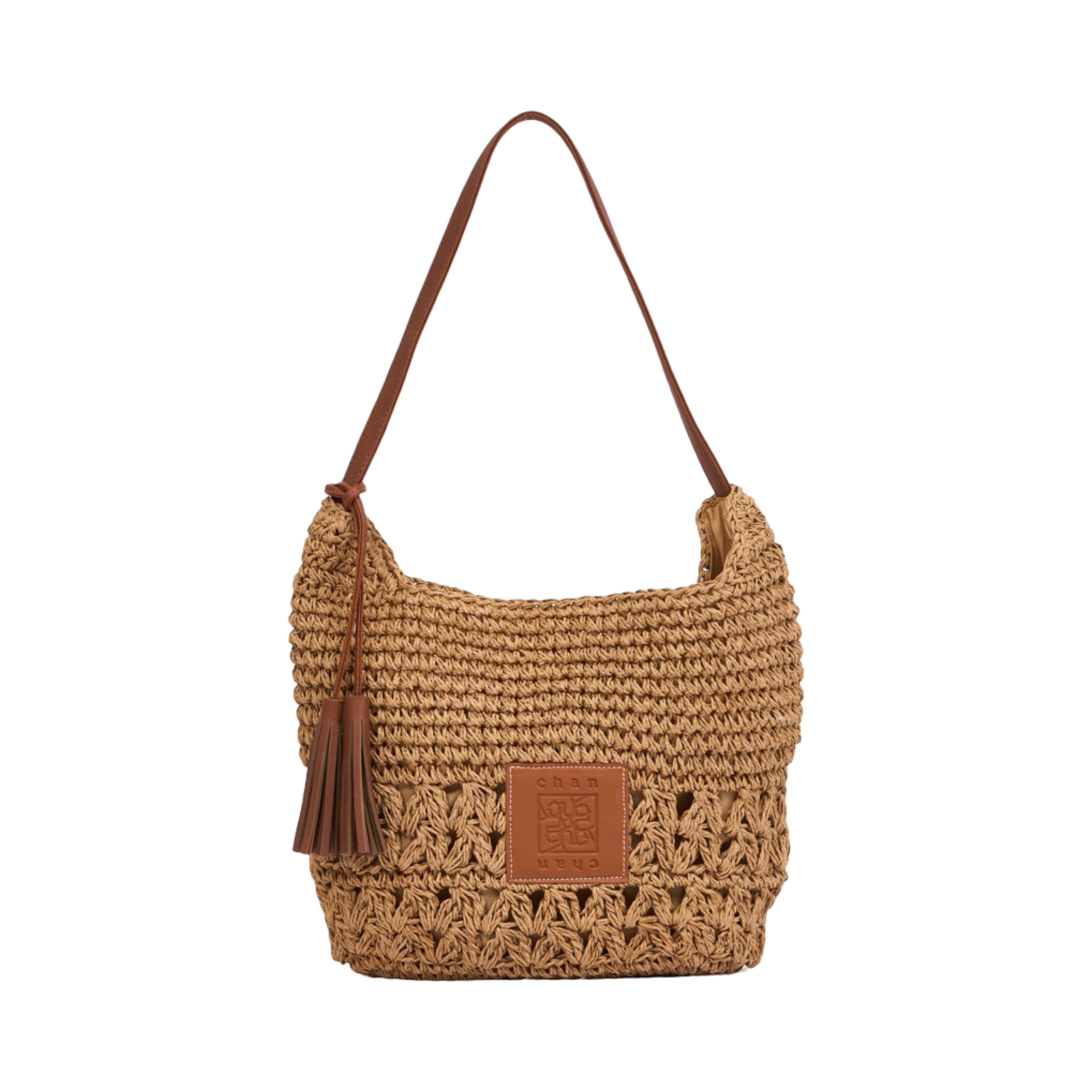 Everyday Earth – Straw Tote with Tassels – Brown