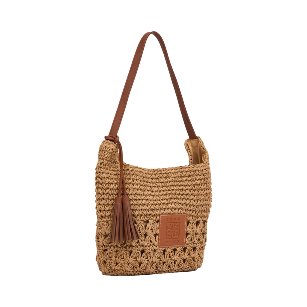 Everyday Earth – Straw Tote with Tassels – Brown