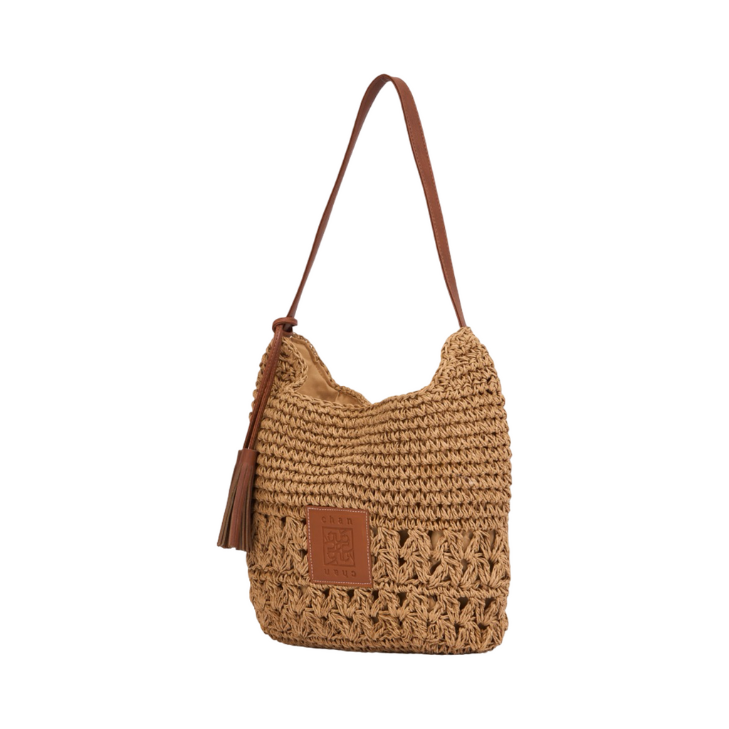 Everyday Earth – Straw Tote with Tassels – Brown