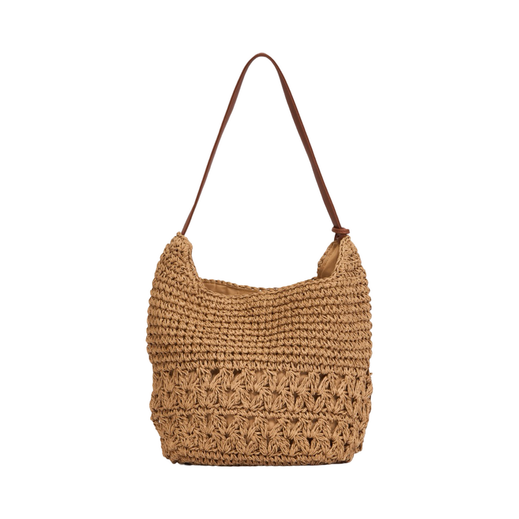 Everyday Earth – Straw Tote with Tassels – Brown