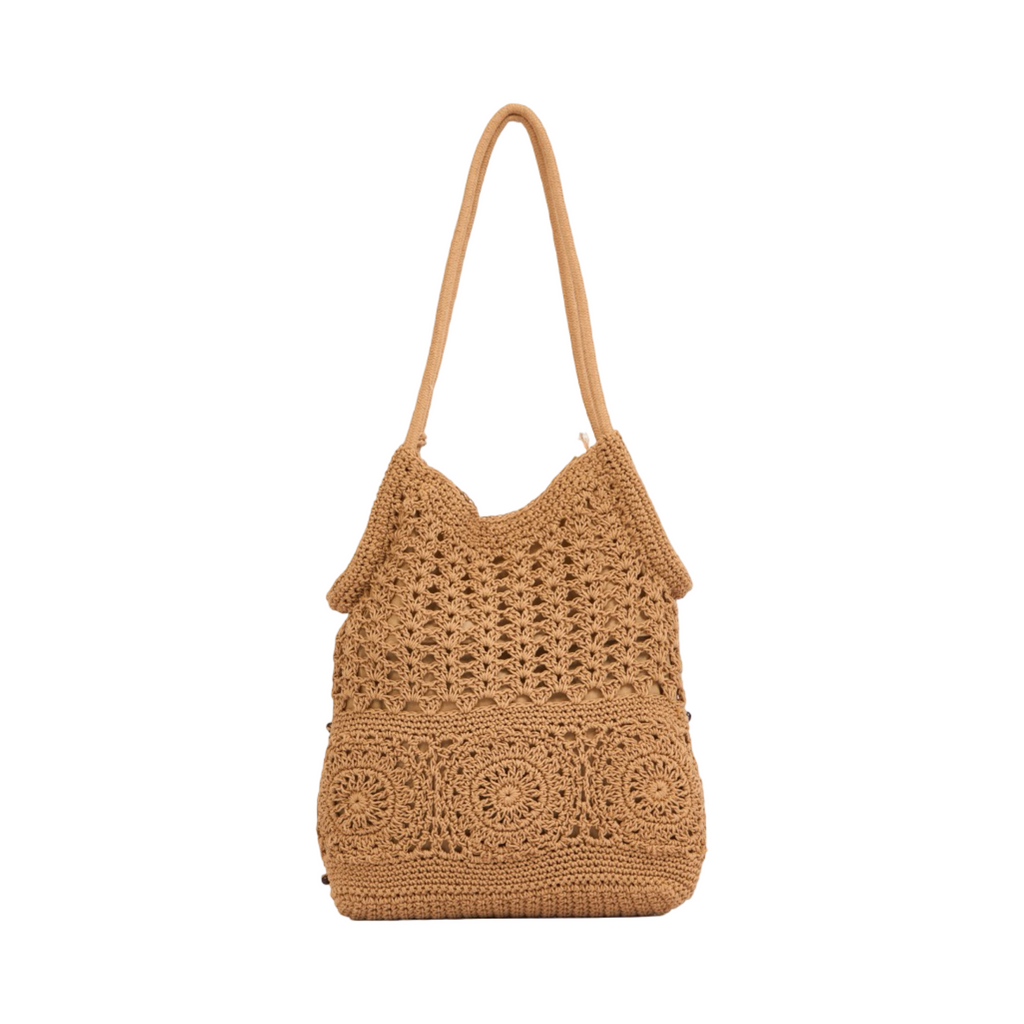 Everyday Earth – Knitted Tote with Tassels – Brown