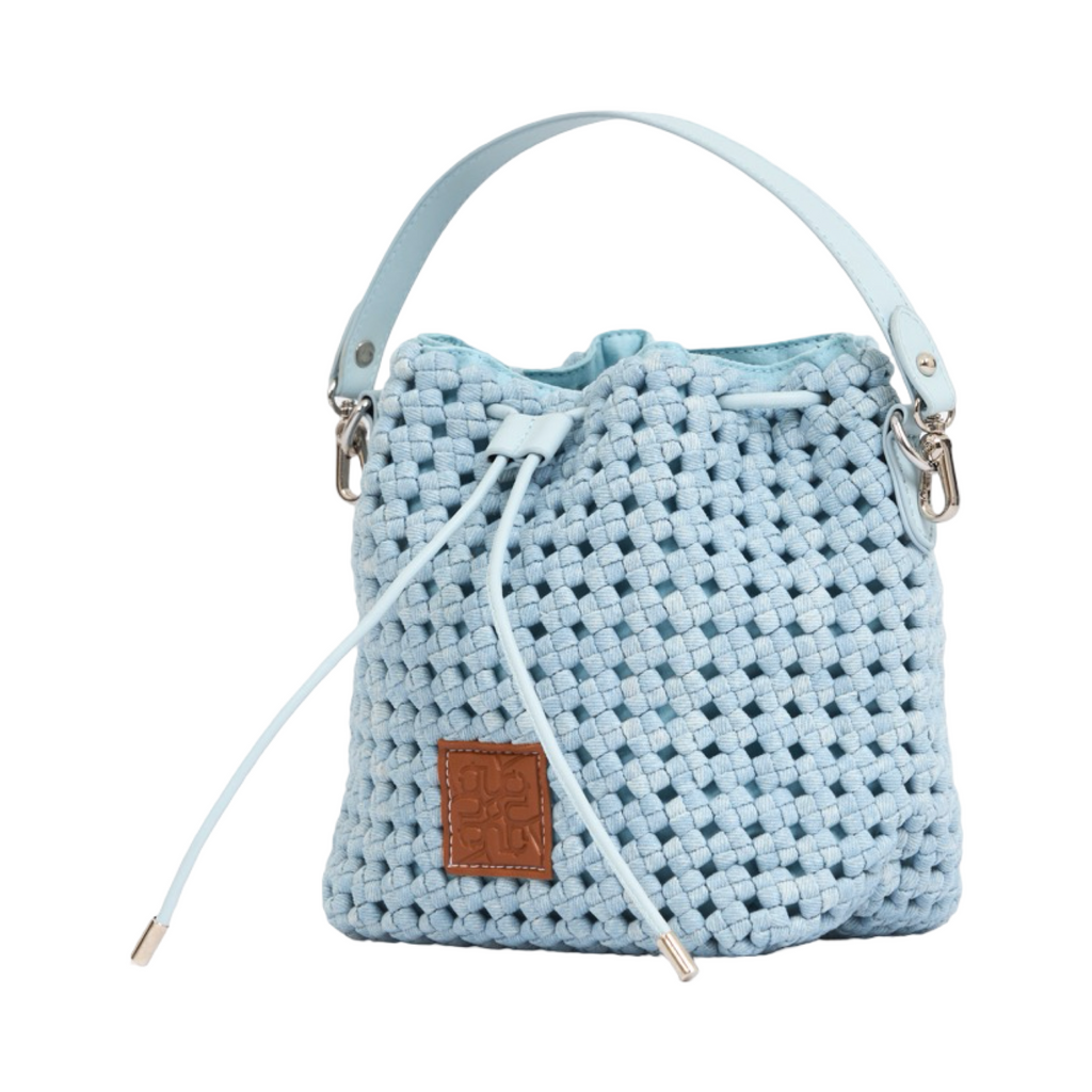 The Blue Nomad - Aire Denim Bucket Bag - Sky Blue