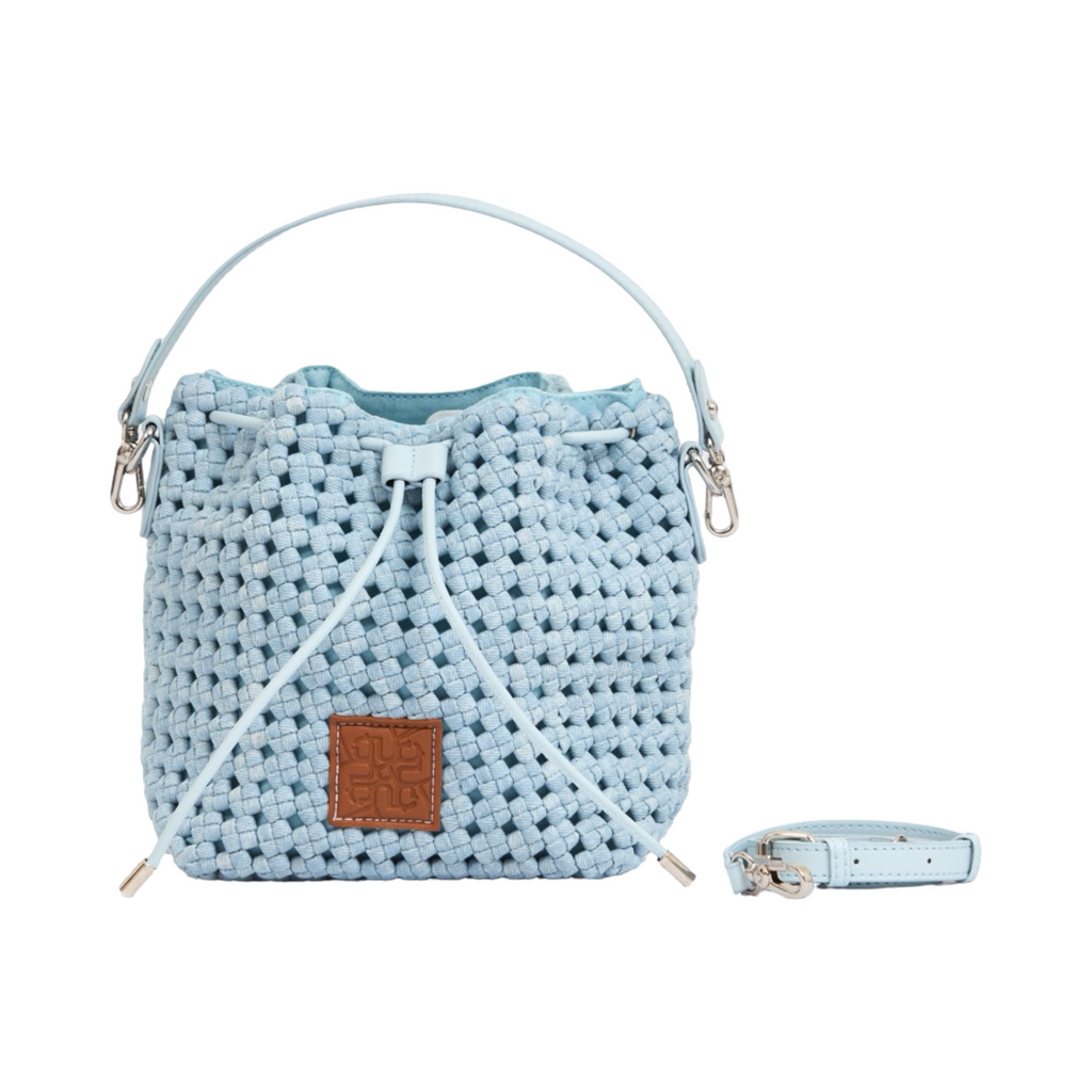 The Blue Nomad - Aire Denim Bucket Bag - Sky Blue