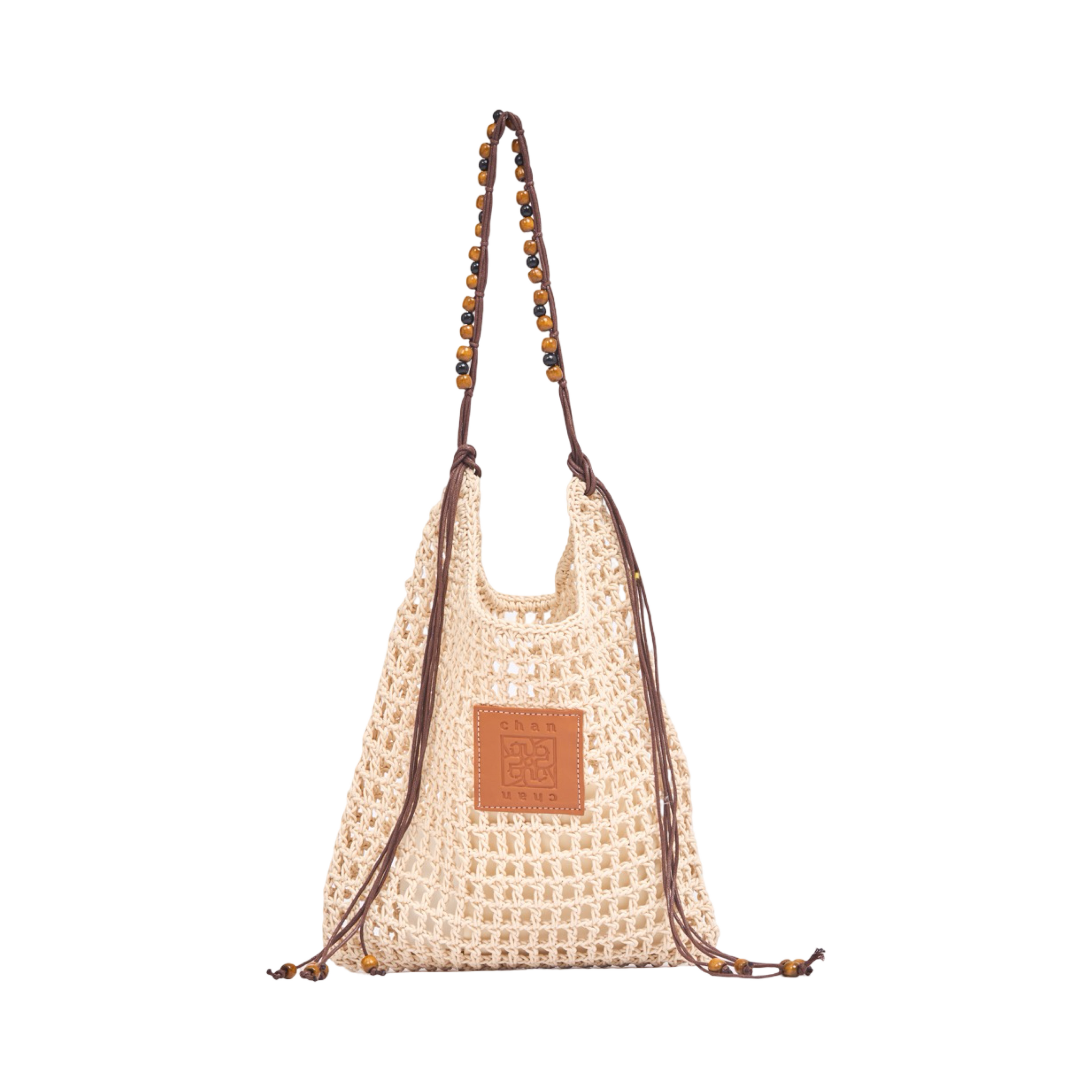 Everyday Earth – Boho Straw Shoulder Bag – Beige