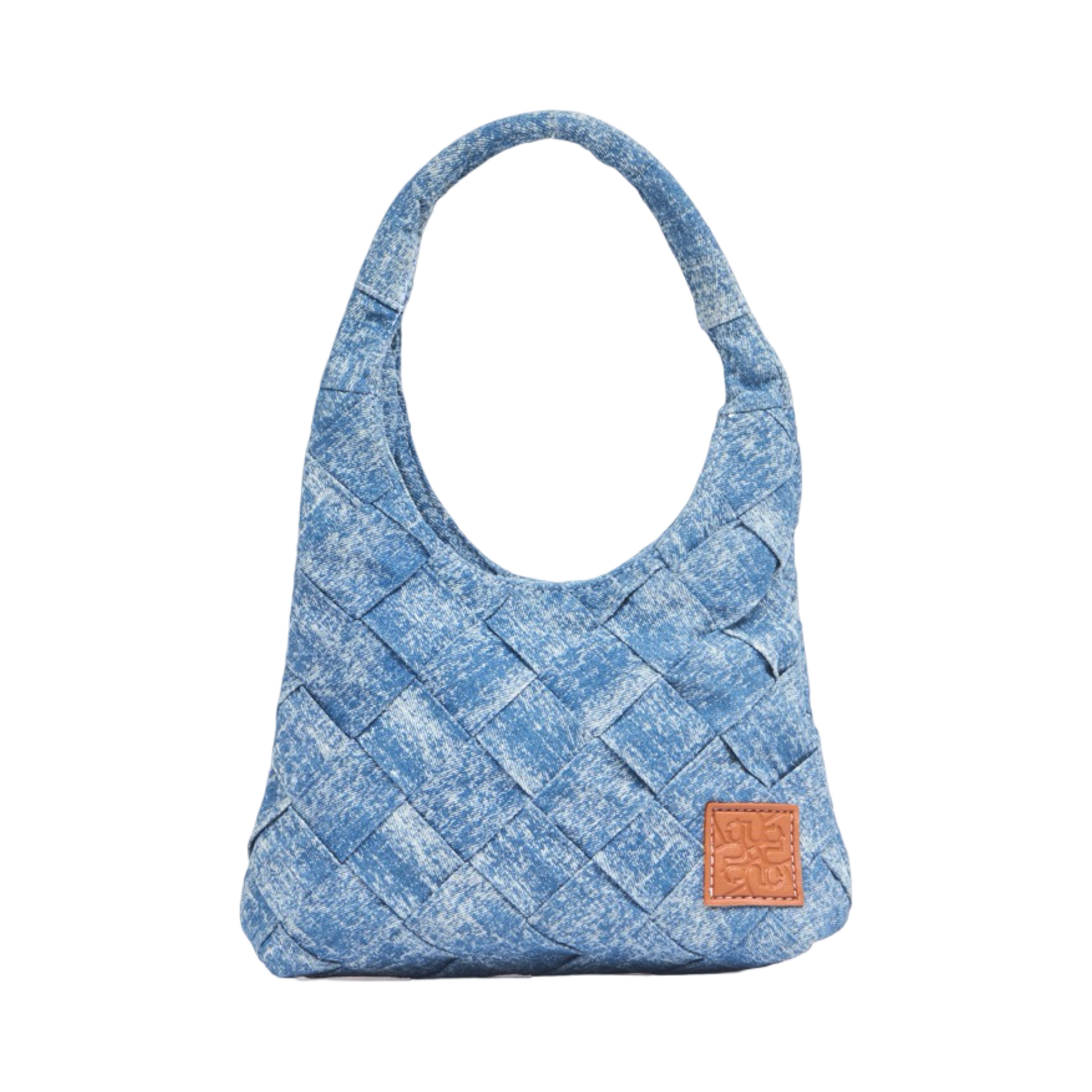 Midnight Weave – Woven Denim Hobo Bag – Stonewashed
